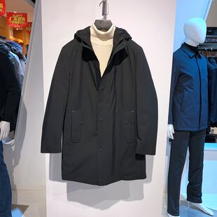 促销1款2色中长款连帽羽绒服男秋季新款商务休闲时尚百搭帅气外套