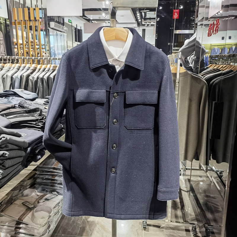 限时折扣中长款羊毛呢大衣男秋冬新款商务时尚翻领呢子外套诺丁山