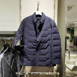 高端水貂毛领商务立领羽绒服男装冬季新款保暖白鹅绒外套奥古利奥