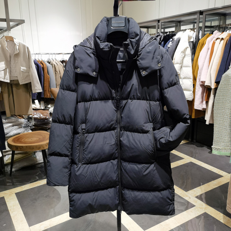 中长款可卸连帽羽绒服男装冬季新款时尚舒适保暖白鸭绒外套诺丁山