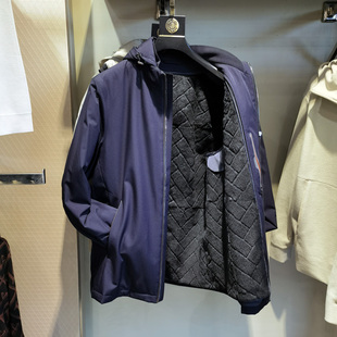 高端兔毛皮内胆尼克服男冬季新款时尚休闲保暖派克服外套奥古利奥