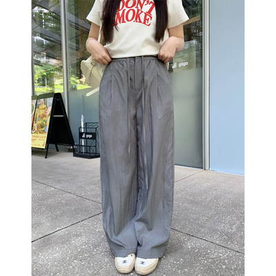 大眼自制Large eye阔腿裤夏薄款山本裤高腰拖地垂感小个子休闲裤