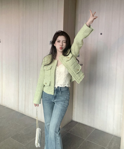 会员自制LARGE EYE小香风气质百搭通勤150小个子春季新款短款外套