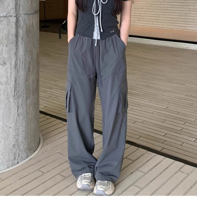 大眼LARGE EYE150小个子美式复古女装夏运动休闲裤通勤工装裤腿阔