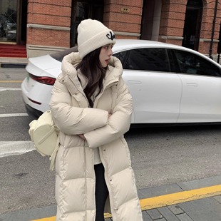 外套 羽绒服女小个子大被子新国标90白鸭绒长款 大眼LARGE EYE长款