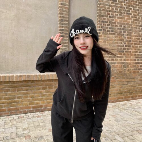 大眼LARGE EYE 小个子德绒软糯糯连帽卫衣套装外套女冬直筒裤上衣