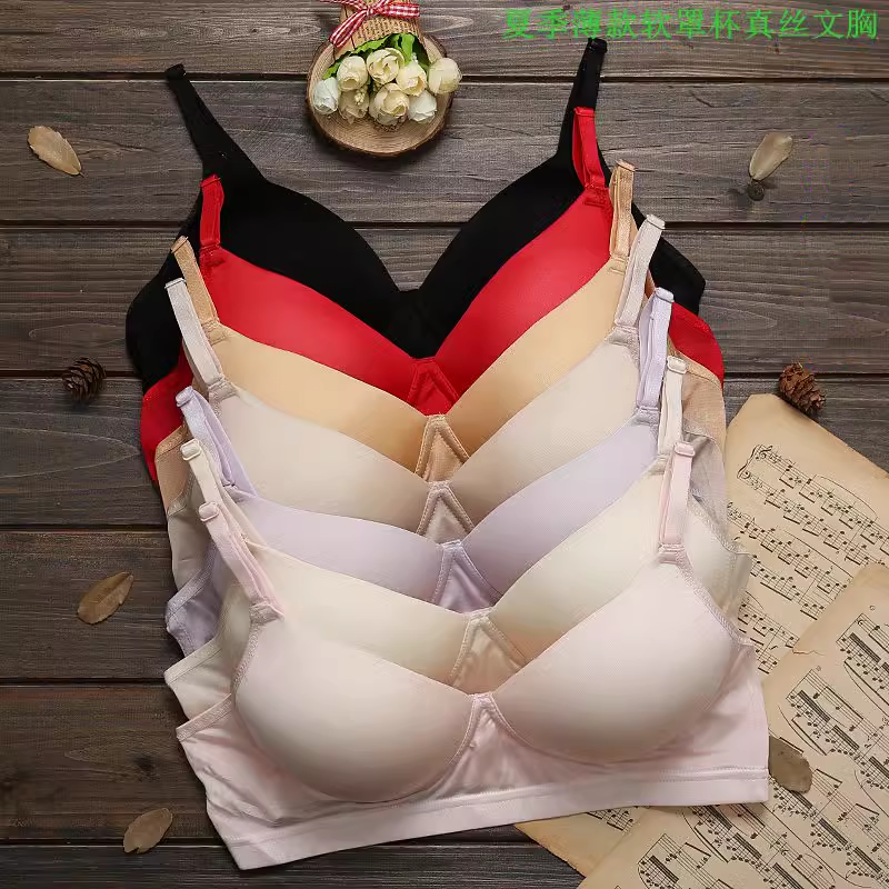 夏超薄款透气桑蚕丝无钢圈文胸
