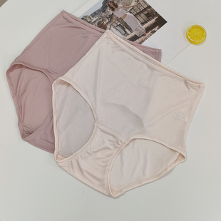 女稍厚款超高腰全真丝针织内裤桑蚕丝纯色大码包臀中老年小平角裤