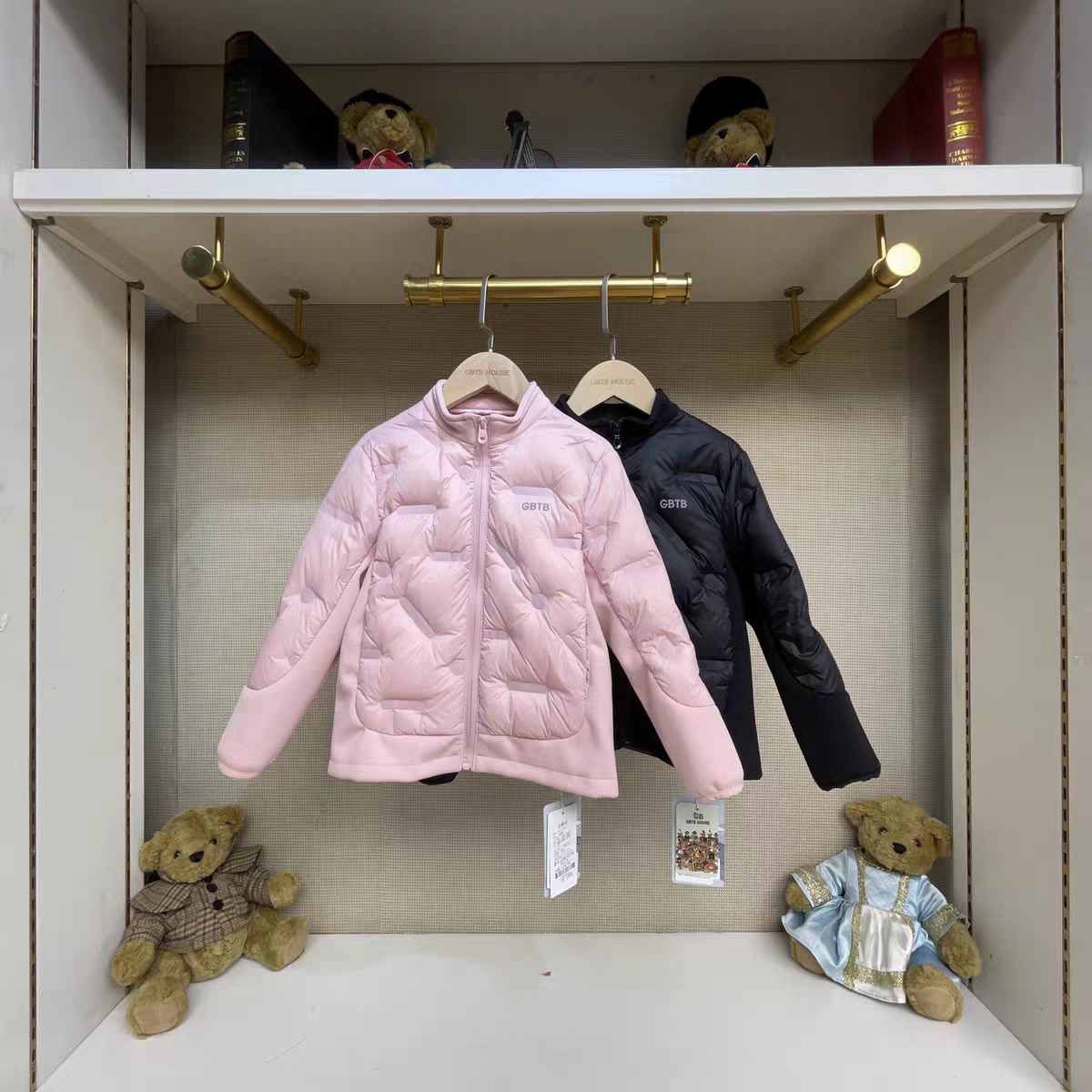 英国泰迪熊＆专柜童装 立领压印轻薄羽绒服 男女同穿 G5WJ07