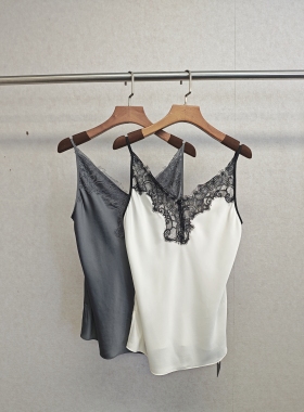 大牌h专柜25夏款＆蕾丝拼接百搭吊带 15064