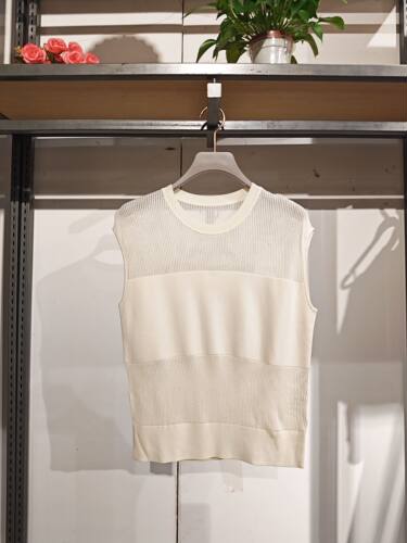 S系列＆专柜夏款清仓福利 冰丝镂空拼接无袖针织衫 NO退NO换