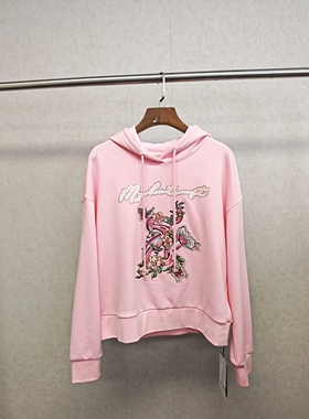 大牌h专柜＆25春款福利 重工刺绣棉质连帽卫衣 14034