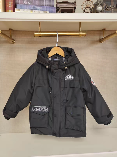 童装清仓福利:G5WJ02 石墨烯自发热 三防工装连帽羽绒服