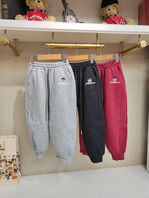 英国泰迪熊＆专柜童装 加绒加厚 简约百搭针织束脚卫裤 G5WP06