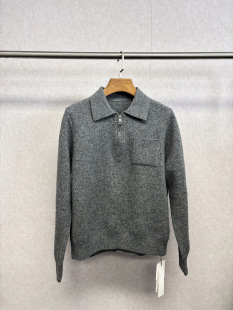 500 polo领半拉链羊毛衫 大牌k&专柜24冬款 高级法式
