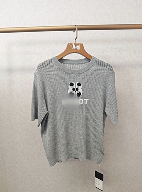 大牌h专柜25春款福利&熊猫刺绣短袖针织衫（可换码）14819