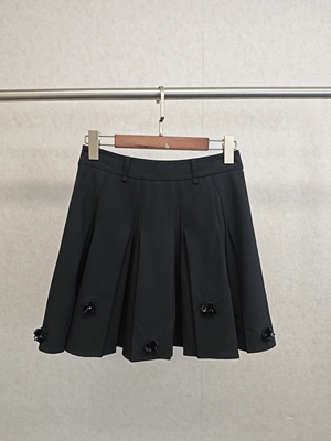 Ka系列＆专柜25夏 重工镶嵌百搭百褶短裙（带裤衬）476