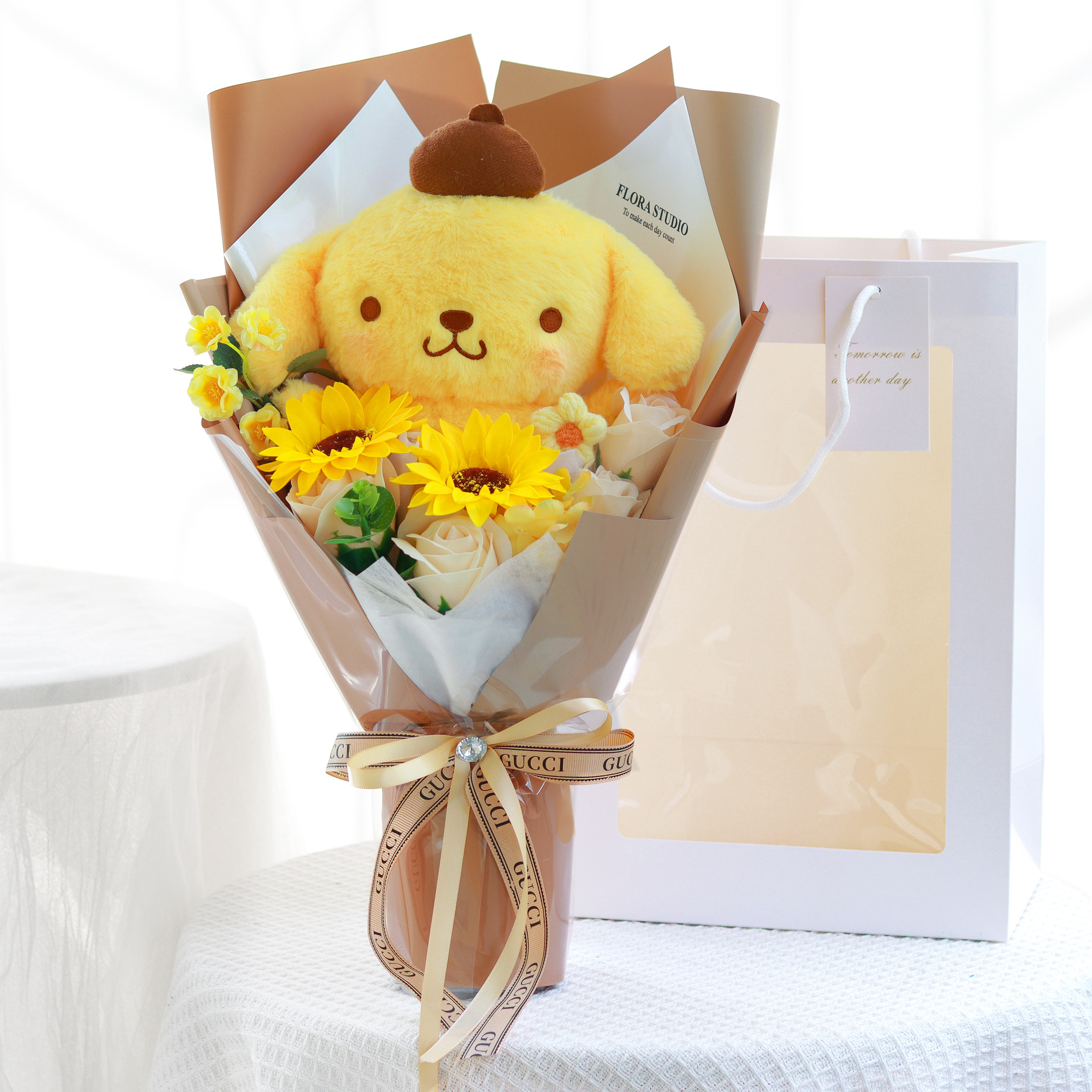 布丁狗卡通花毛绒公仔布偶娃娃520纪念送女朋友老婆创意生日礼物