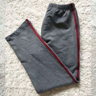 订做加绒保暖深灰色酒红一道杠秋冬中小学生校服裤 子直筒班服