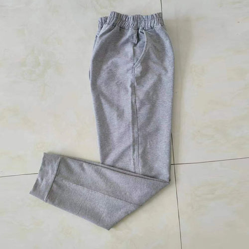 浅灰收口纯色弯兜校服裤子可定制
