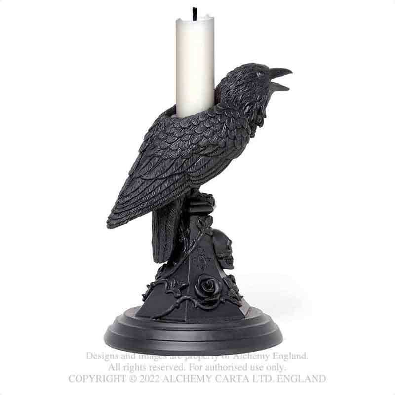 영국 A 브랜드 고딕 다크 펑크 록 연금술 고딕- V109 EDGAR ALLAN POE RAVEN 촛대