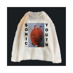 柔软珊瑚绒摇滚卫衣外套 dirt毛绒玩具封面卡通印花 sonic youth