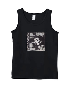 joy division Ian Curtis摇滚贴布印花男女纯棉中性款背心吊带T