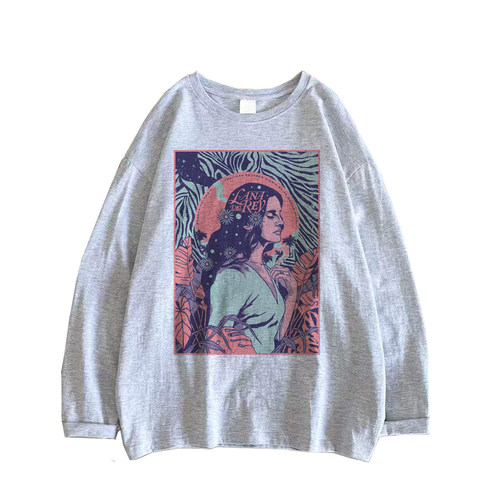 Lana del rey打雷姐民谣摇滚文艺风春秋长袖柔软亲肤T恤内搭外穿