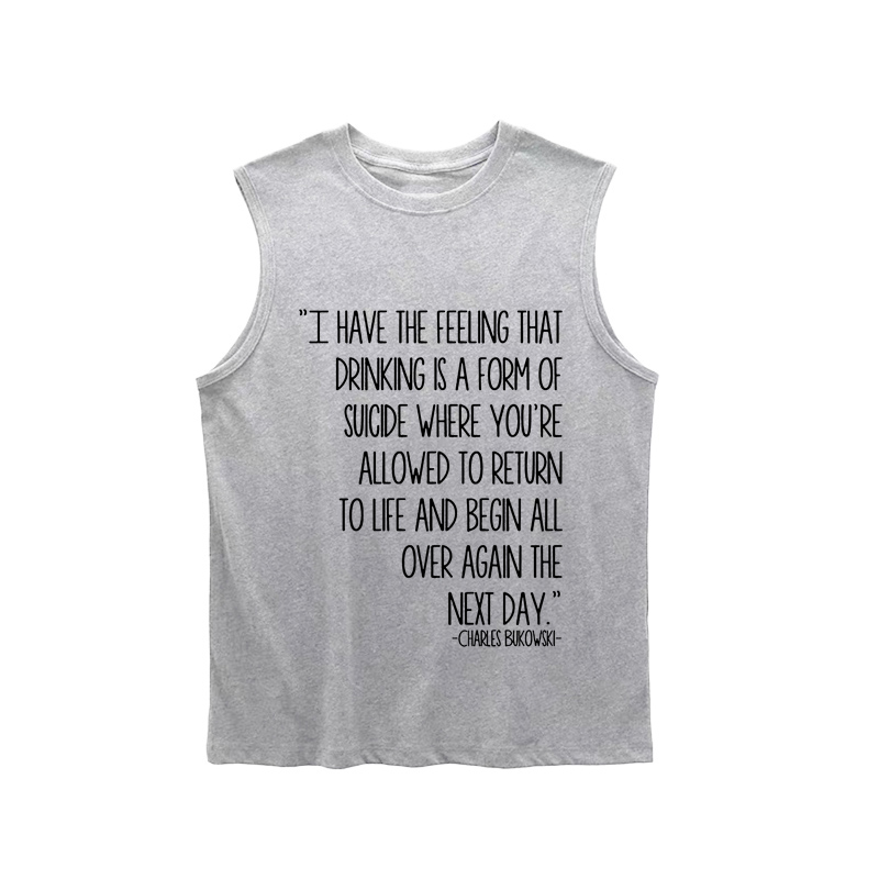 垮掉派 流浪诗人 布考斯基 诗句 文艺朋克男女夏坎肩背心无袖T恤