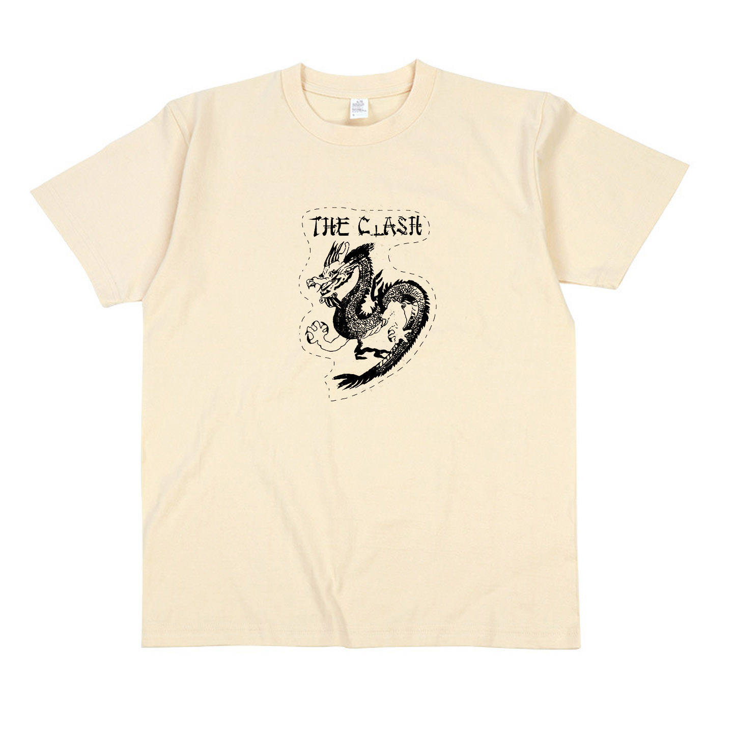 the clash龙图腾冲撞冲击乐队朋克风手工拓印男女纯棉短袖T恤坎肩