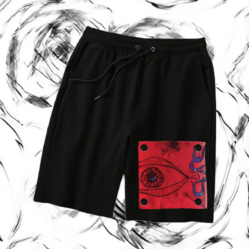 the cure复古个性哥特风男女摇滚文艺铆钉贴布印花夏季短裤