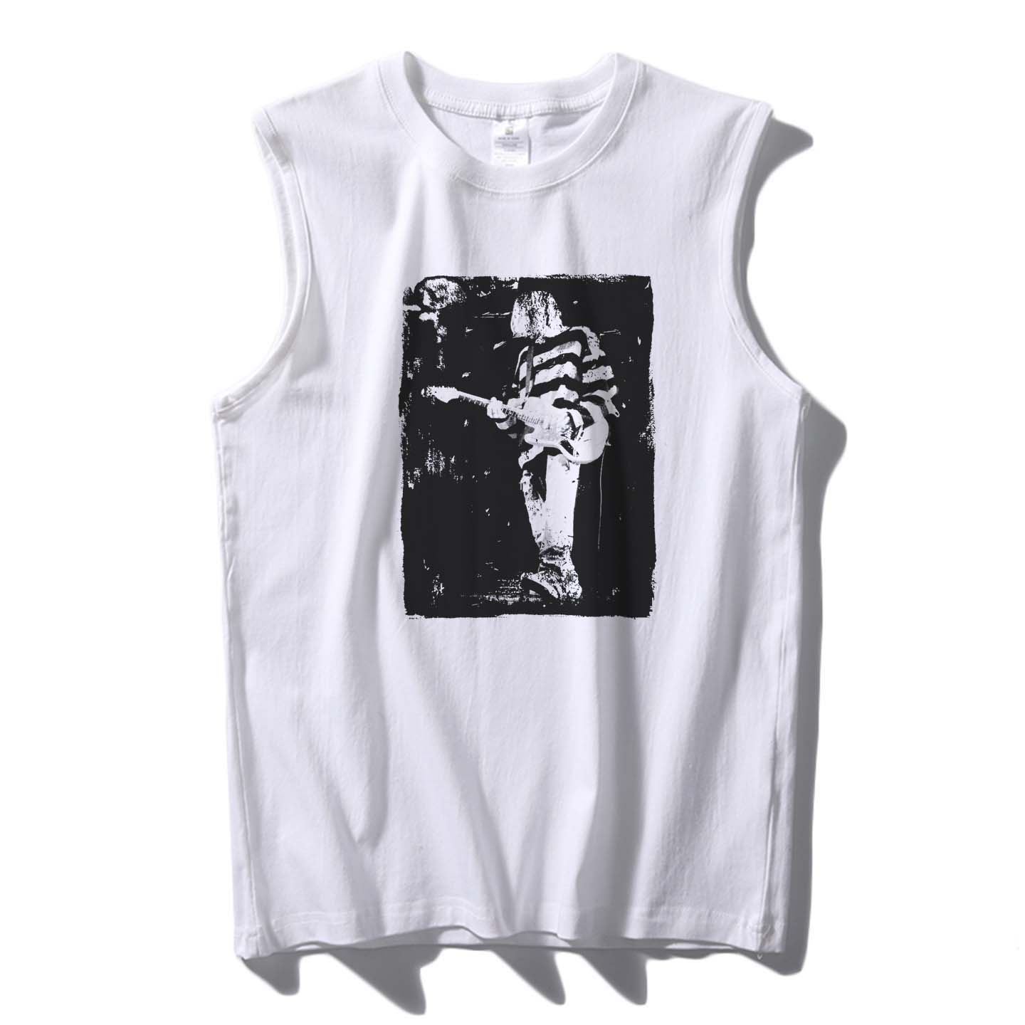 kurt cobain涅盘grunge punk朋克风男女纯棉无袖T恤坎肩