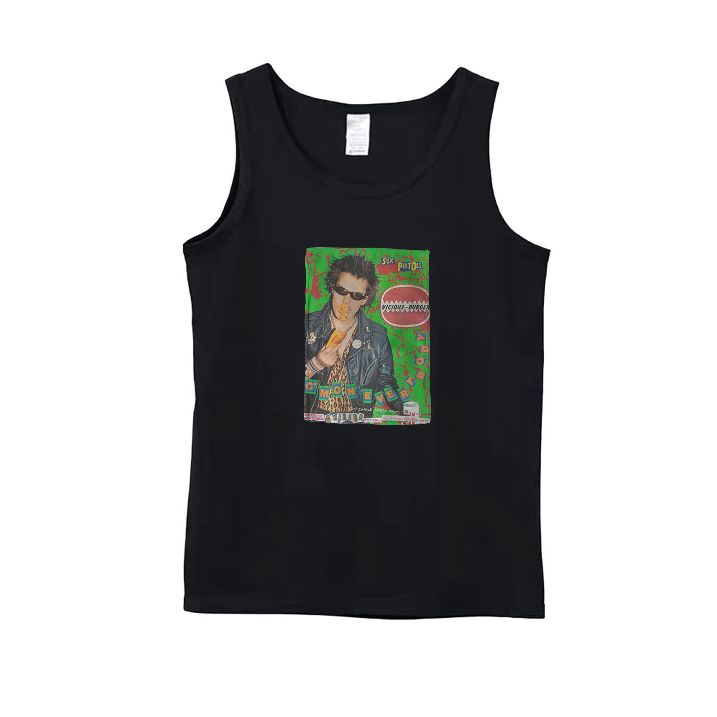 sex pistols sid nancy情侣朋克摇滚贴布印花艺术纯棉 背心吊带