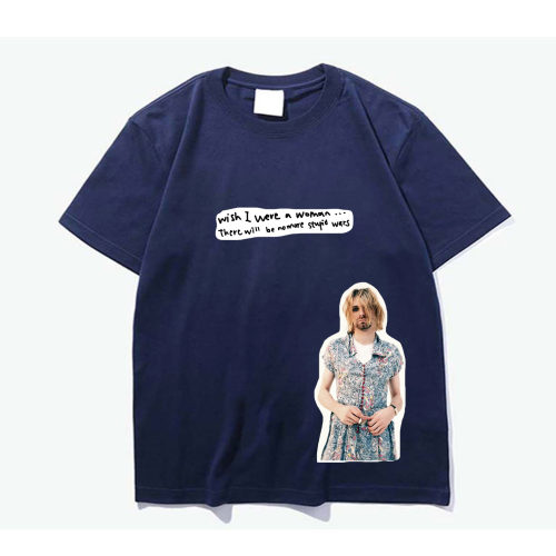 穿裙子的柯本nirvana kurt cobain拼接小众设计感艺术短袖纯棉T恤