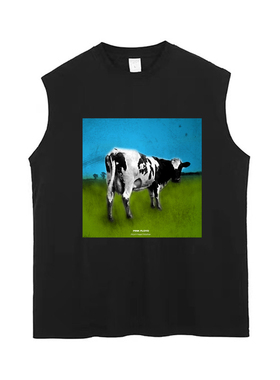 平克弗洛伊德奶牛专辑原子心母pink floyd艺术摇滚纯棉背心无袖T