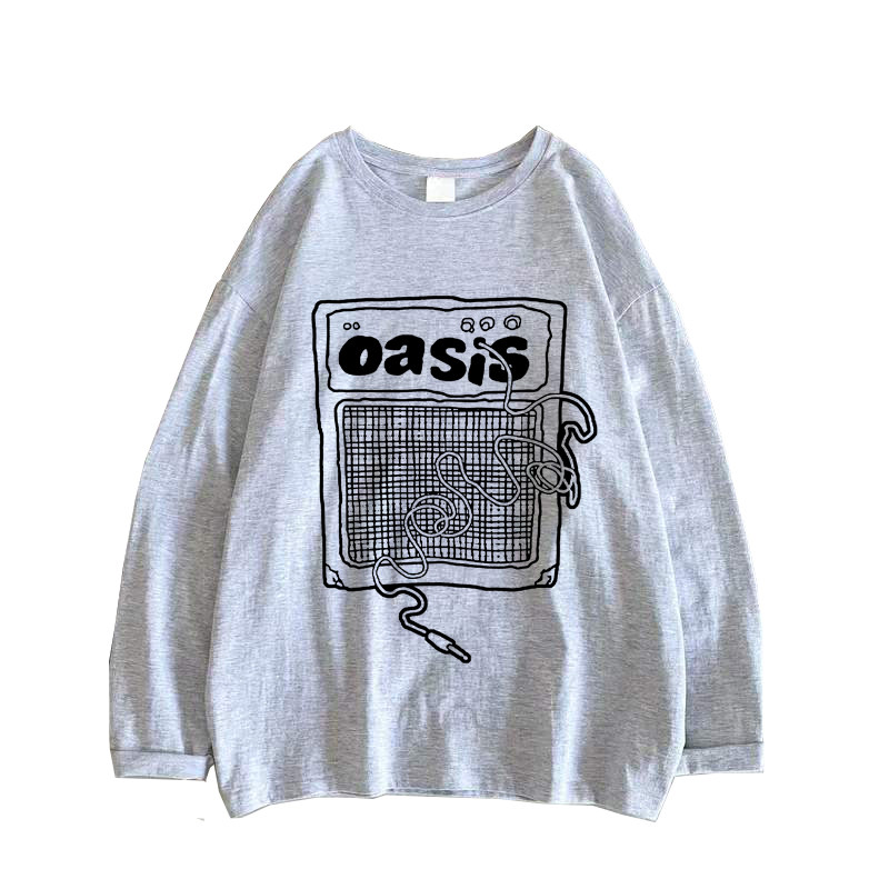 oasis stone roses 绿洲石玫瑰 英伦摇滚乐队印花男女春秋长袖T恤