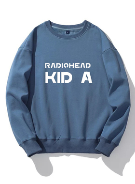 Oasis绿洲Blur模糊Radiohead电头英伦乐队少见款加绒圆领卫衣外套