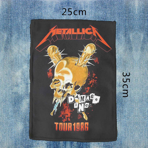 metallica重金属乐队diy remake大号布贴喷绘背标改装衣服包包