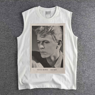 T恤 rock男女纯棉背心无袖 david bowie大卫鲍伊复古华丽摇滚glam