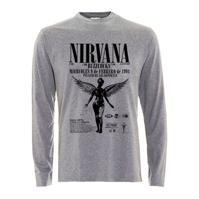 nirvana serve the servant kurt cobain柯本涅盘印花男女长袖T恤