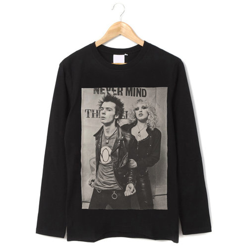 sex pistols sid vicious朋克男女暗黑纯棉螺纹袖圆领长袖T恤卫衣