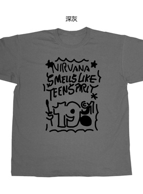 nirvana 1991涅盘少年心气笑脸印花手绘设计感男女纯棉短袖T恤