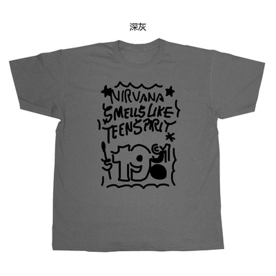 nirvana 1991涅盘少年心气笑脸印花手绘设计感男女纯棉短袖T恤