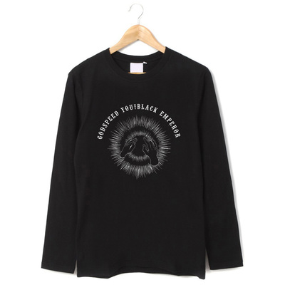 godspeed you black emperor 神佑黑帝摇滚朋克重磅纯棉螺纹长袖T