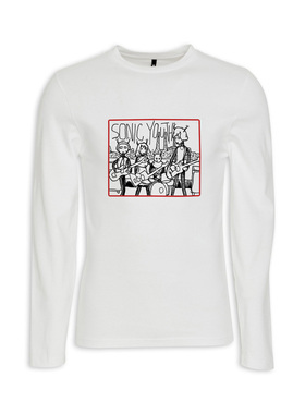 sonic youth音速青年punk朋克另类摇滚手工拓印纯棉男女长袖T恤