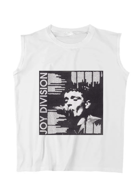 后朋克亚文化joy division快乐小分队美式休闲夏季坎肩无袖T背心