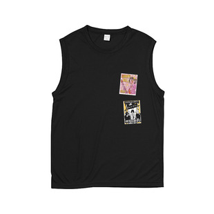 grrrl复古拼贴胶印朋克风纯棉无袖 riot 背心坎肩T恤 kill bikini