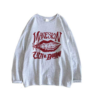 maneskin 流行金属 摇滚 个性张力 喷墨印花男女长袖T恤外穿内搭