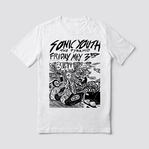 音速青年sonic youth 复古手绘印花文艺摇滚喷印凉感男女短袖T恤