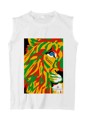 reggae sound system zion lion rasta 雷鬼摇滚圆领坎肩无袖T恤